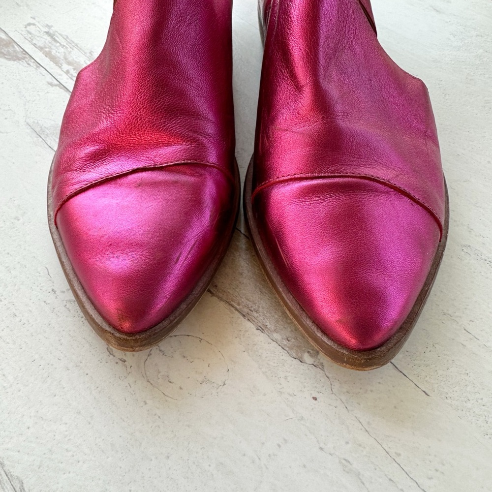 Free People Metallic Pink Leather D'Orsay Flats - Picture 9 of 16